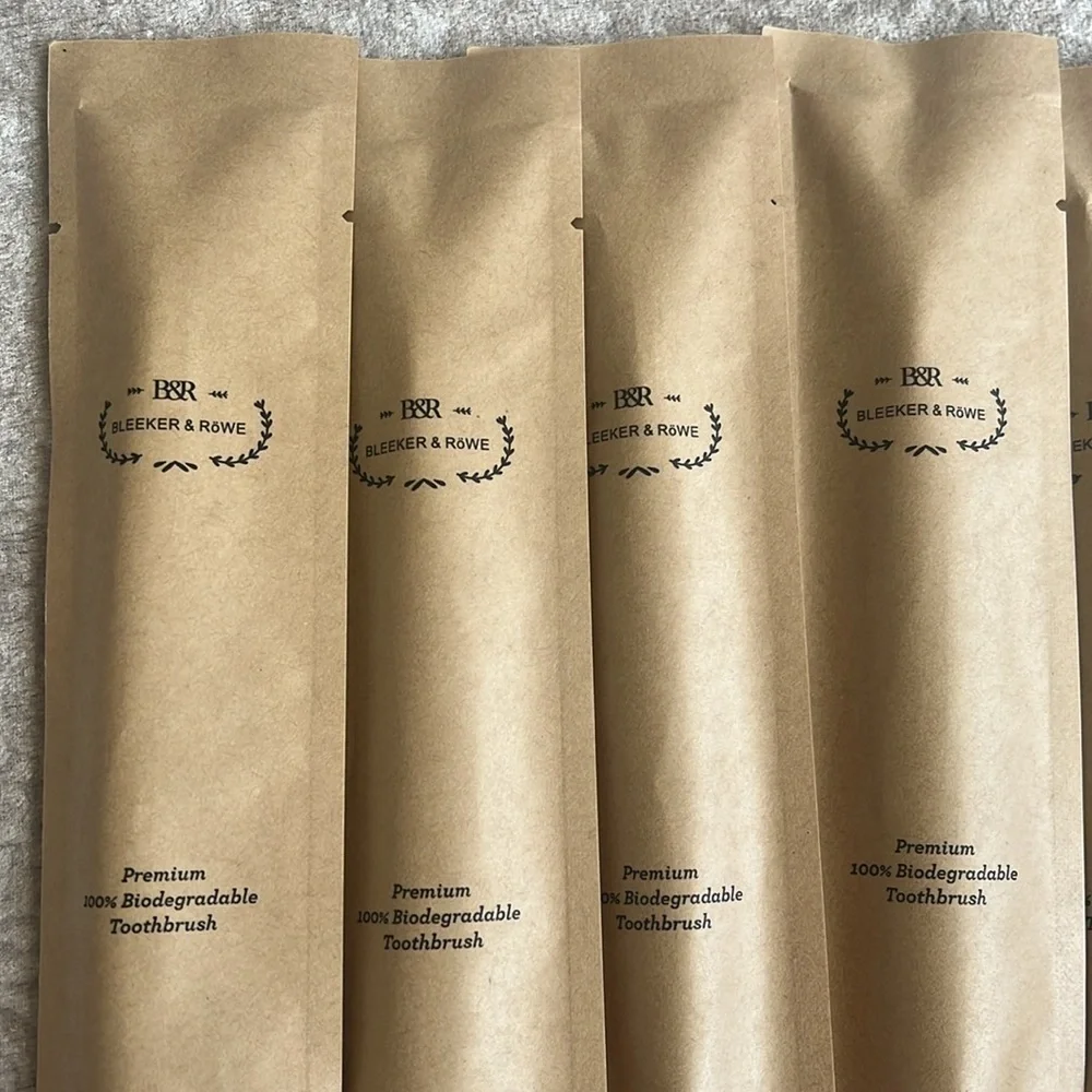 Brand New 10-Pack Biodegradable Eco-Friendly Toothbrushes Individually Sealed